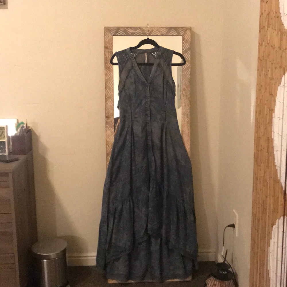 Free people denim chambray like maxi dress